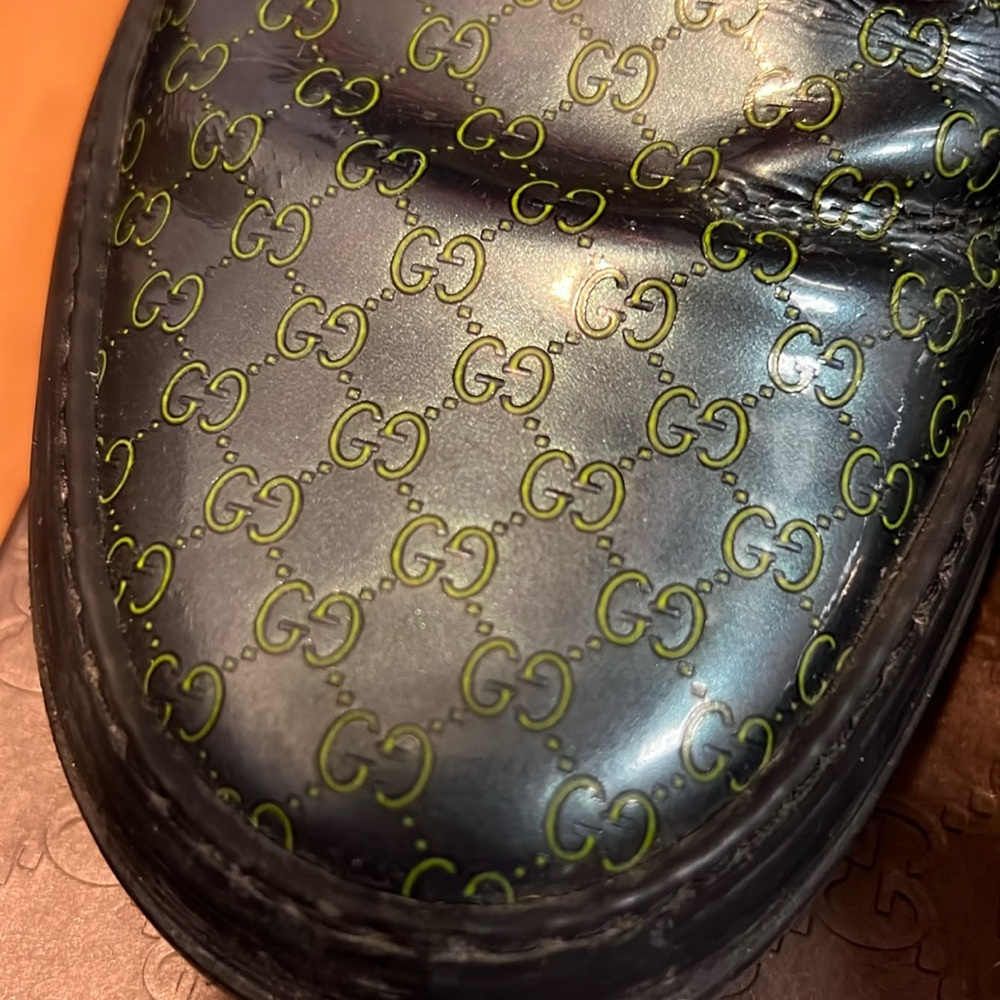 Gucci Rock Lux Microgg Blue leather Loafer (size 9) - Picture 2 of 7
